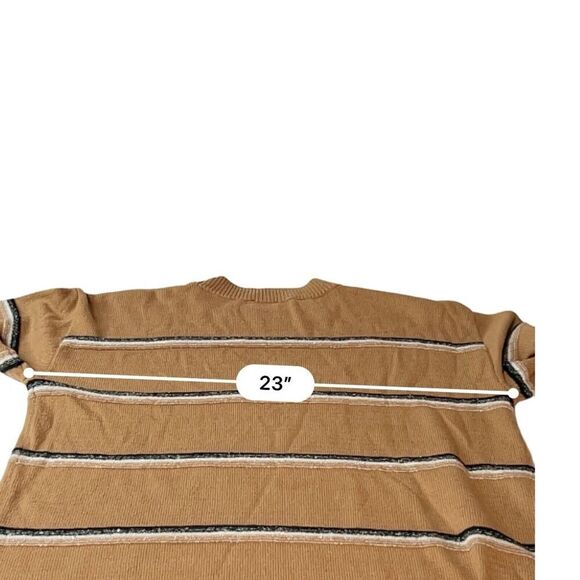 Talbots Twinkle Stripe Sweater Cafe Combo Tan Women's Large Pullover - Picture 7 of 13